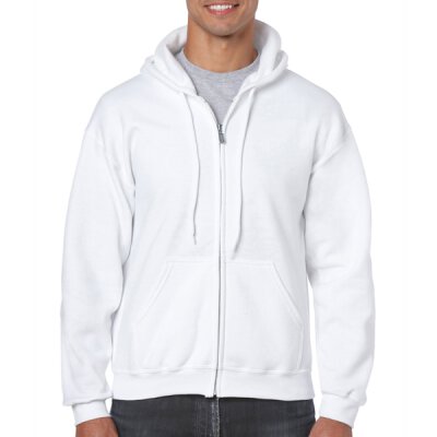 Gildan - 18600 Unisex Heavy Blend Zip Hooded Sweatshirt - white