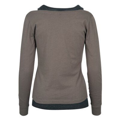 Urban Classics - TB1823 Ladies Two-Colored Longsleeve - army green/charcoal
