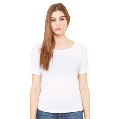 Bella + Canvas - 8871 Womens Flowy Open Back T-Shirt - white
