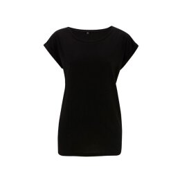 Continental - N20 Womens Rolled Sleeve Tunic T-Shirt - black