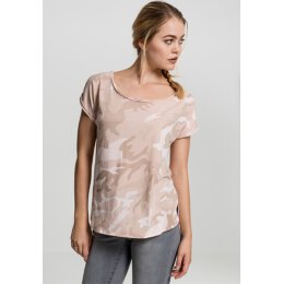 Urban Classics - TB1635 - Ladies Camo Back Shaped Tee - rose camo