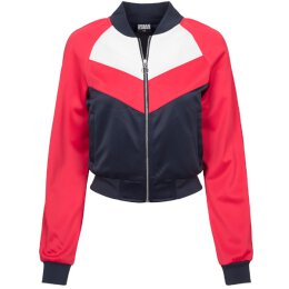 Urban Classics - TB1856 - Ladies Short Raglan Track Jacket - navy/fire red/white
