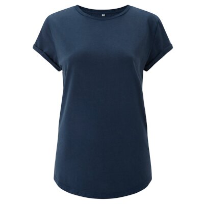 Earth Positive - EP16 - Organic Womens Rolled Up Sleeve - stone washed denim
