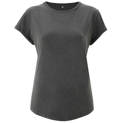 Earth Positive - EP16 - Organic Womens Rolled Up Sleeve - stone washed grey