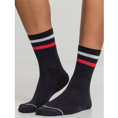 Urban Classics - TB1883 - 3-Tone College Socks - 2er Pack - black/white/red
