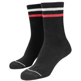 Urban Classics - TB1883 - 3-Tone College Socks - 2er Pack - black/white/red