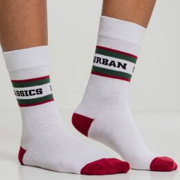 Urban Classics - TB2156 - Logo Stripe Sport Socks - 2 Pack - white/green/red