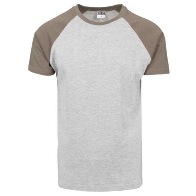 Urban Classics - TB639 Raglan Contrast T-Shirt - grey/army green