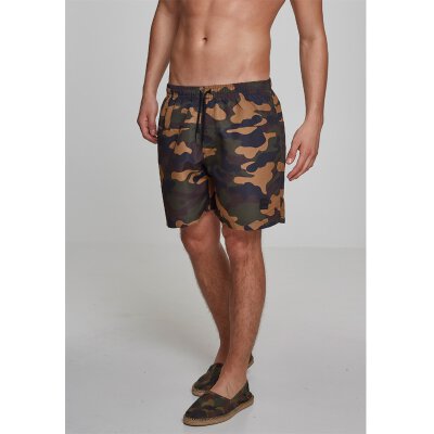 Urban Classics - TB2053 - Camo Swimshorts - woodcamo