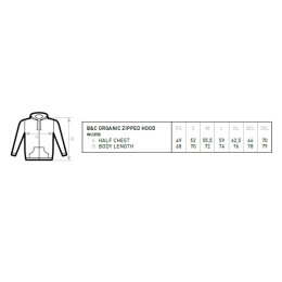B&C - Organic Zip Hooded Kapuzenjacke ( WU35B) - royal blue M