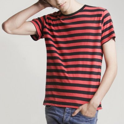 Mantis - Stripy T-Shirt - black/red S