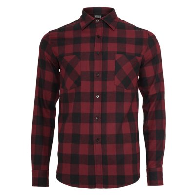 Urban Classics - TB297 Checked Shirt - burgundy/black XL