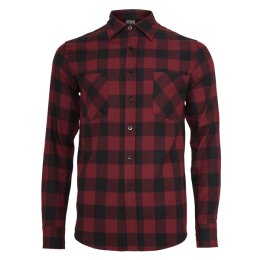 Urban Classics - TB297 Checked Shirt - burgundy/black 3XL