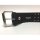 Nietengürtel - Gürtel mit silbernen Spitznieten - 3-Reihig - B009 - Echtleder - black L