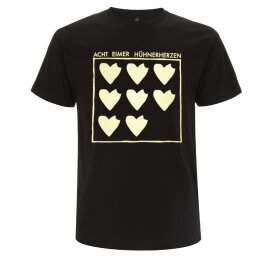 Acht Eimer Hühnerherzen - Logo Herzen - T-Shirt - black