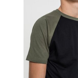 Urban Classics - TB639 Raglan Contrast T-Shirt - black/olive L