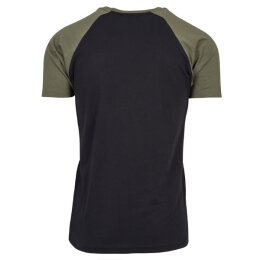Urban Classics - TB639 Raglan Contrast T-Shirt - black/olive XL