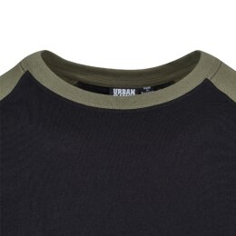Urban Classics - TB639 Raglan Contrast T-Shirt - black/olive XL