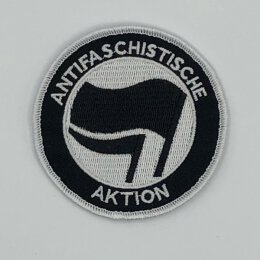 Antifaschistische Aktion - schwarz / schwarz - gestickter...