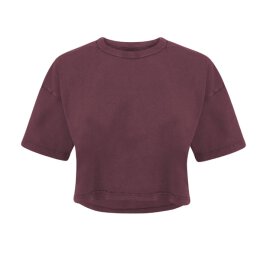 Continental - EP26 - Womens Cropped T-Shirt - stonewash burgundy