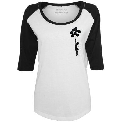 Banksy - Ladies - Balloons - Raglan Tee (MC095) - white/black XS