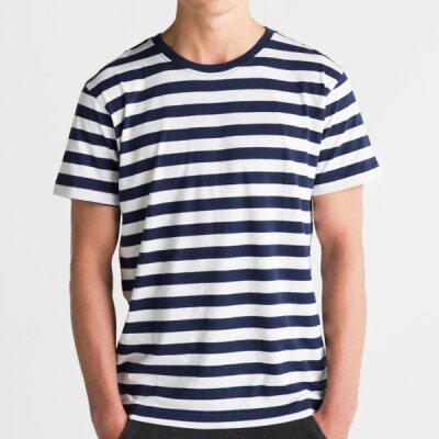 Mantis - Stripy T-Shirt - navy /white M