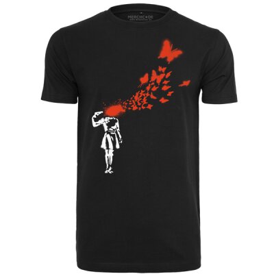 Banksy - Butterfly - MC091 - Tee - black S