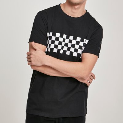 Urban Classics - TB2685 Check Panel Tee - black/white 3XL
