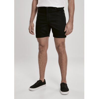 Urban Classics - TB3489 5 Pocket Slim Fit Denim Short - black raw 34 (L)