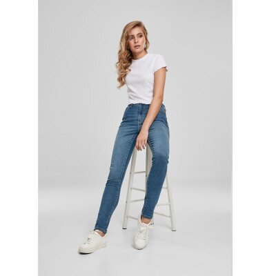 Urban Classics - TB2971 - Ladies High Waist Slim Jeans - mid stone wash
