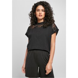 Urban Classics - TB4359 -Ladies Short Oversized Lace Tee - black