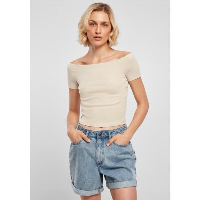 Urban Classics - TB1500 - Ladies Off Shoulder Rib Tee - softseagrass S