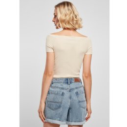 Urban Classics - TB1500 - Ladies Off Shoulder Rib Tee - softseagrass S