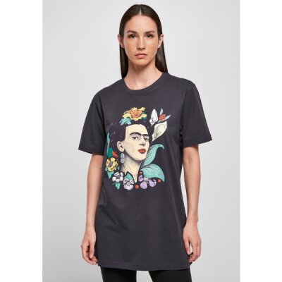 Merchcode MC639 - Ladies Frida Kahlo Flower - Unisex Tee - navy  L