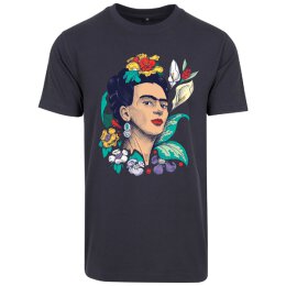 Merchcode MC639 - Ladies Frida Kahlo Flower - Unisex Tee - navy  L