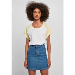 Urban Classics - TB1913 - Ladies Contrast Raglan Tee - white / softyellow M
