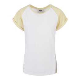 Urban Classics - TB1913 - Ladies Contrast Raglan Tee - white / softyellow M