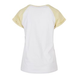Urban Classics - TB1913 - Ladies Contrast Raglan Tee - white / softyellow M