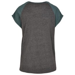 Urban Classics - TB1913 - Ladies Contrast Raglan Tee - charcoal / bottlegreen L