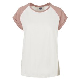 Urban Classics - TB1913 - Ladies Contrast Raglan Tee - whitesand / duskrose XS