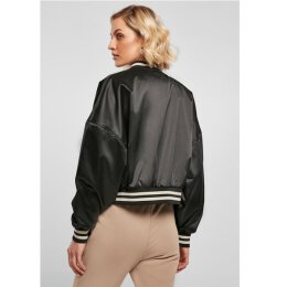 Urban Classics - TB5037 - Ladies Short Oversized Satin College Jacket - black