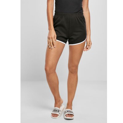 Urban Classics - TB4372 - Ladies Organic Interlock Retro Hotpants - black/white S