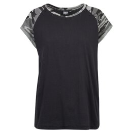 Urban Classics - TB1913 - Ladies Contrast Raglan Tee - black/darkcamo XS