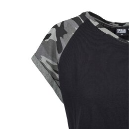 Urban Classics - TB1913 - Ladies Contrast Raglan Tee - black/darkcamo XS