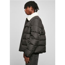 Urban Classics - TB5536 Sherpa Collar Padded Shirt Jacket - black