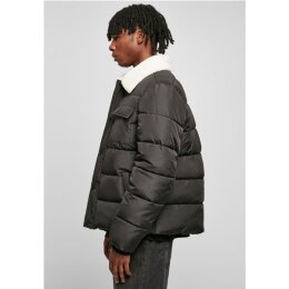 Urban Classics - TB5536 Sherpa Collar Padded Shirt Jacket - black XXL