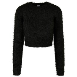 Urban Classics - TB4742 - Ladies Cropped Feather Sweater - black