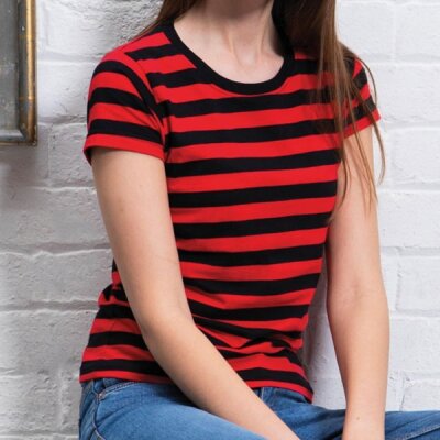 Mantis - Stripy Girl Shirt - black/red S