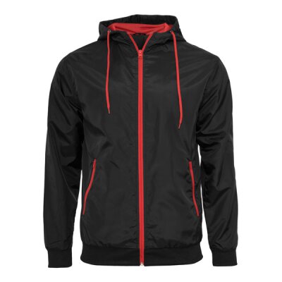 Build Your Brand - Windrunner (BY016) - black/red M