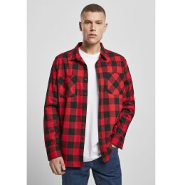 Build Your Brand - Checked Flanell Shirt (BY031) - black/red